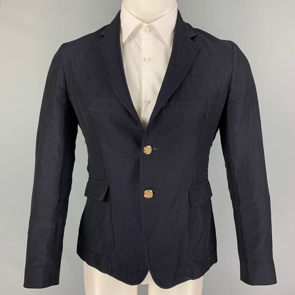 BAND OF OUTSIDERS Size 36 Navy Linen Cotton Sport Coat